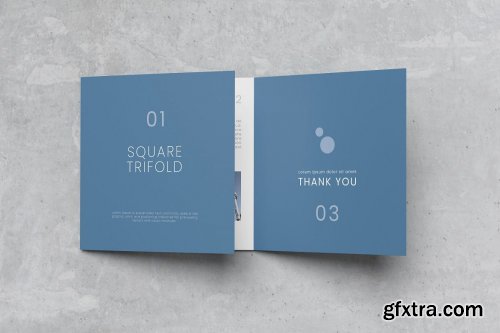 Tri Fold Square Brochure Mockup