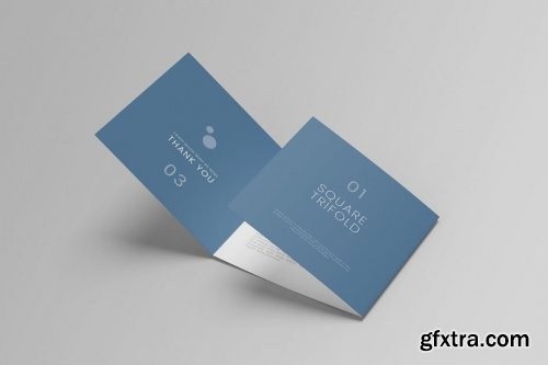 Tri Fold Square Brochure Mockup