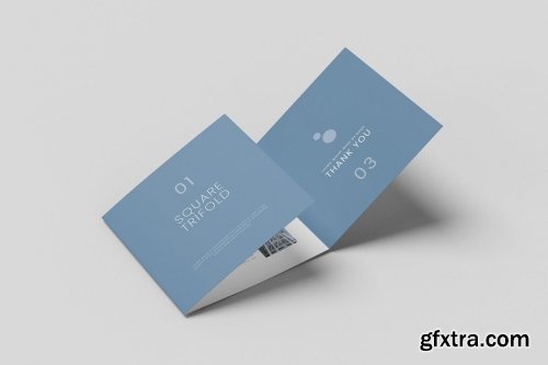 Tri Fold Square Brochure Mockup