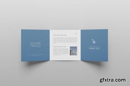 Tri Fold Square Brochure Mockup