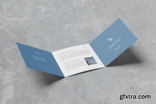 Tri Fold Square Brochure Mockup