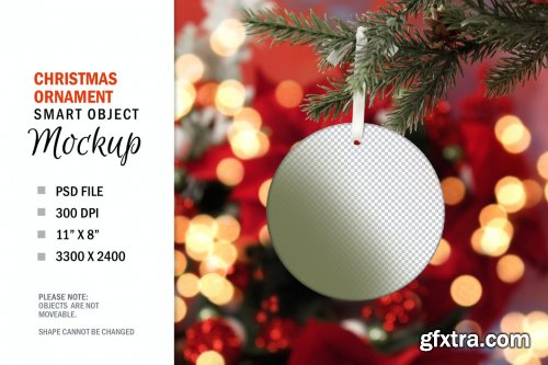 Christmas Round Circle Ornament Mockup