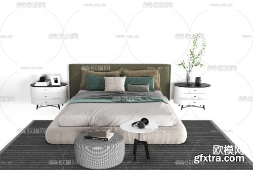 Modern fabric double bed 11658686