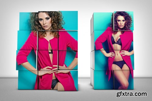 3D Photo Box Mockups & Photo Template