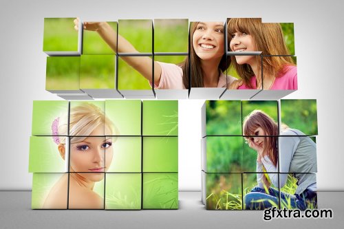 3D Photo Box Mockups & Photo Template