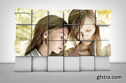 3D Photo Box Mockups & Photo Template