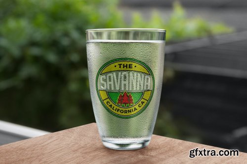 Wet Glass Logo Mockup