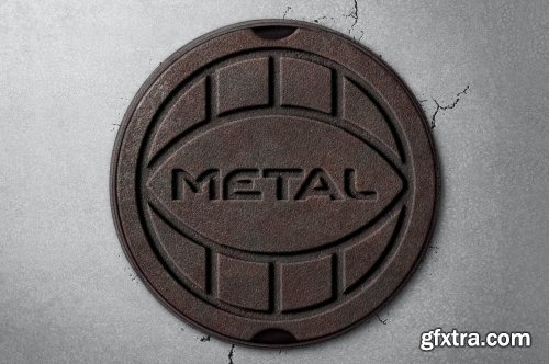 Engraved Manhole Cover Logo Mockup