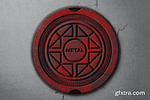 Engraved Manhole Cover Logo Mockup