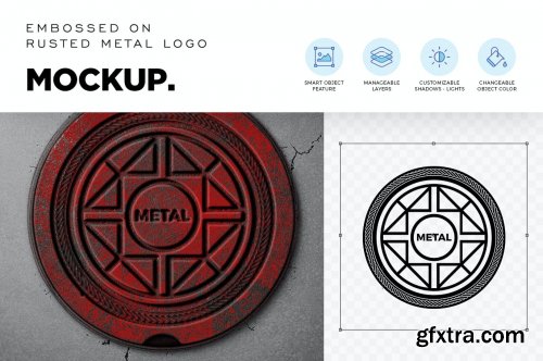 Engraved Manhole Cover Logo Mockup