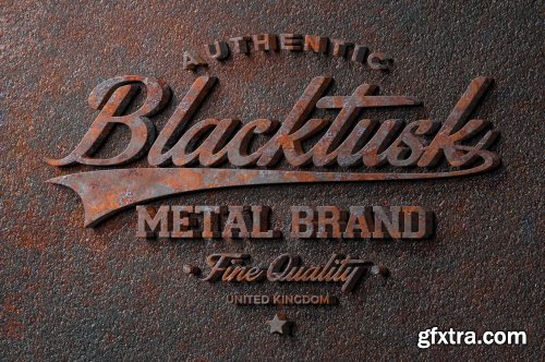 3D Rusted Metal Logo Mockup