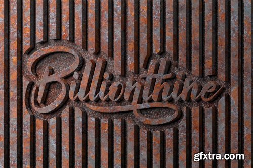 3D Rusted Metal Logo Mockup