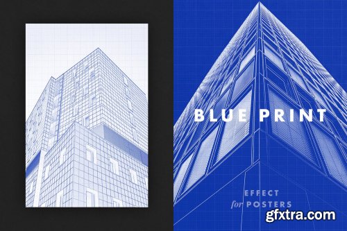 Blueprint Effect for Posters