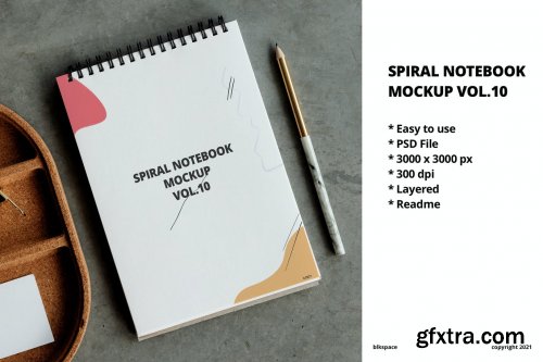 Spiral Notebook Mockup Vol.10