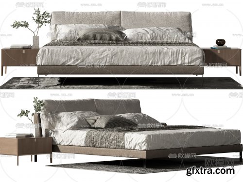 Modern fabric double bed 11684719