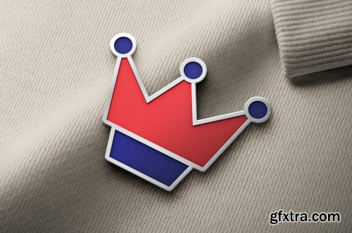 Enamel Pin on Fabric Logo Mockup