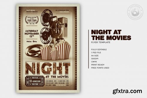 Night at the Movies Flyer Template