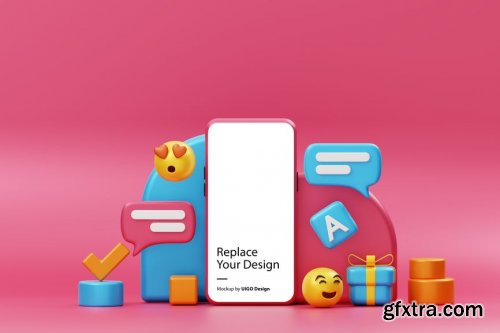 Mockup Smartphone Device 3D Fun Background