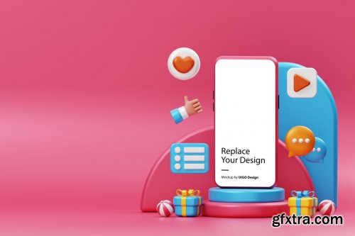 Mockup Smartphone Device 3D Fun Background