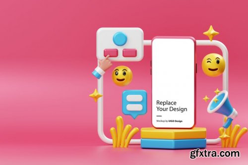 Mockup Smartphone Device 3D Fun Background