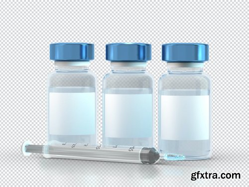 Vaccine Vials with Labels PSD Mockups