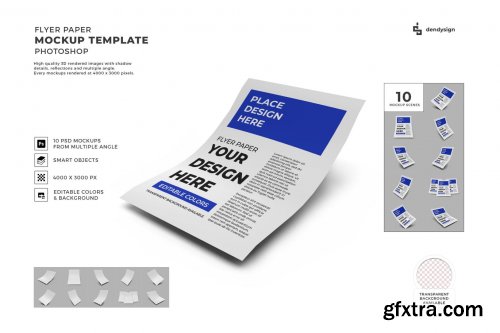 Flyer Paper Mockup Template Set