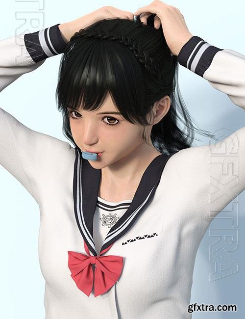 Rikka Character and Rikka Hair for Genesis 8 and 8.1 Females