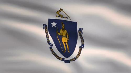 Videohive - Massachusetts State Flag Background 4K - 35002421 - 35002421