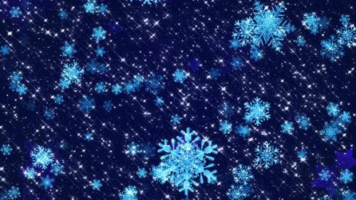 Videohive - 4k Magic Blue Snowflakes - 35003363 - 35003363