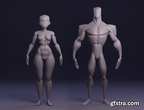 Gumroad – Male and Female Stylized Blockouts