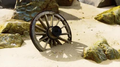 Videohive - Old Tradition Waggon Wheel on the Sand - 35023226 - 35023226