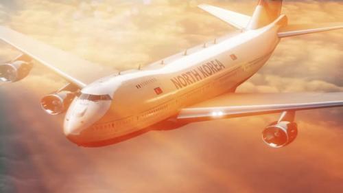 Videohive - Plane Flight Travel to North Korea in Sunshine - 35023849 - 35023849