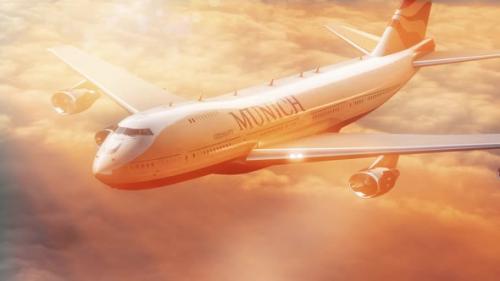 Videohive - Plane Flight Travel to Munich City in Sunshine - 35023859 - 35023859