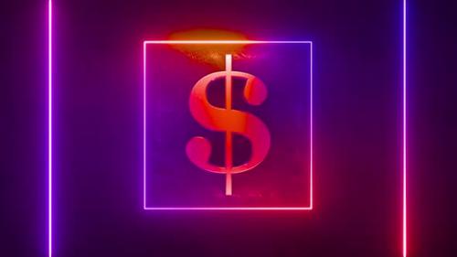 Videohive - Glow Dollar Symbol - 34966272 - 34966272