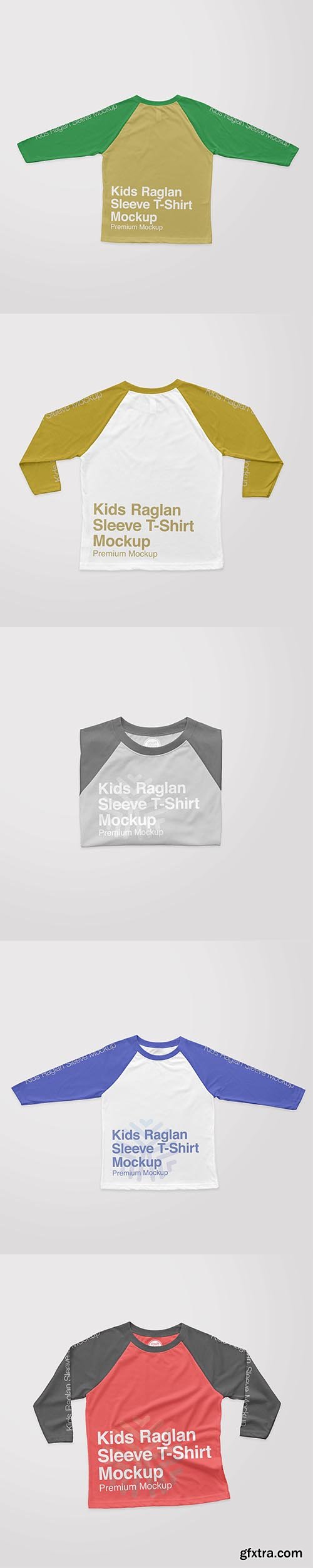 Kids raglan sleeve tshirt front mockup