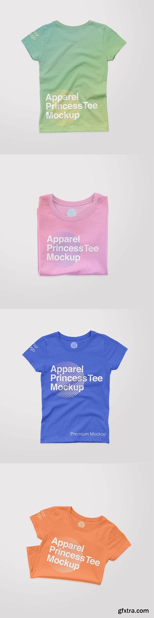 Apparel girl tee front mockup