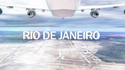 Videohive - Commercial Airplane Over Clouds Arriving City Rio De Janeiro - 34966822 - 34966822