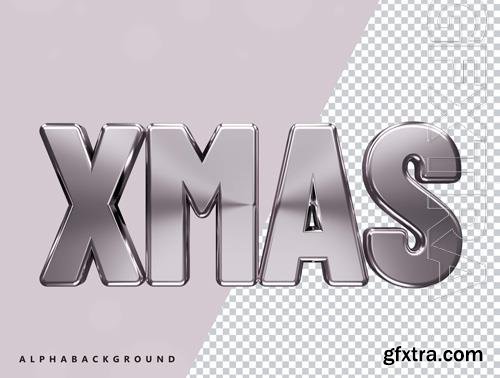 Xmas 3d text effect transparent psd