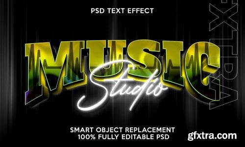 Music studio text effect template psd