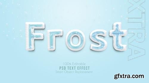 3d frost ice text effect psd