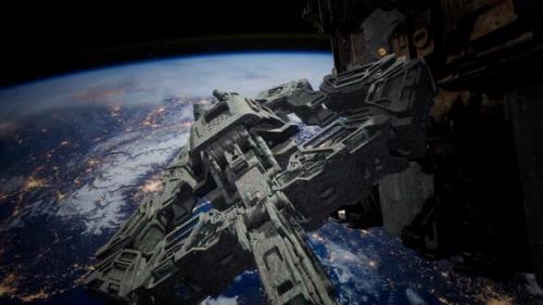 Videohive - Flying an Animated Space Station - 34974734 - 34974734