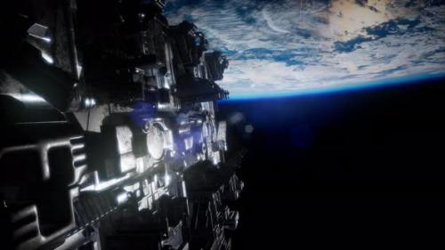 Videohive - Spaceship with View on Space and Planet Earth - 34974763 - 34974763