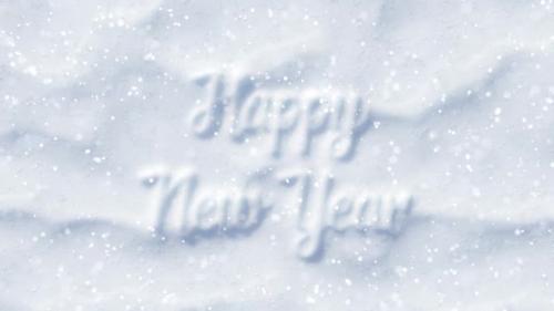 Videohive - Snow Cover Happy New Year Text and Slowly Fall Down - 34974843 - 34974843