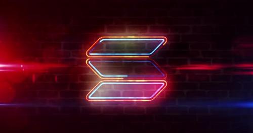 Videohive - Solana neon sign neon on brick wall - 34989630 - 34989630