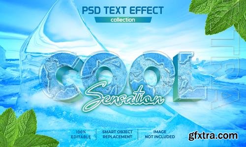 Cool sensation ice text effect psd