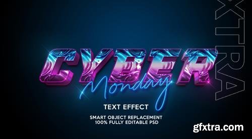 Cyber monday text effect template psd