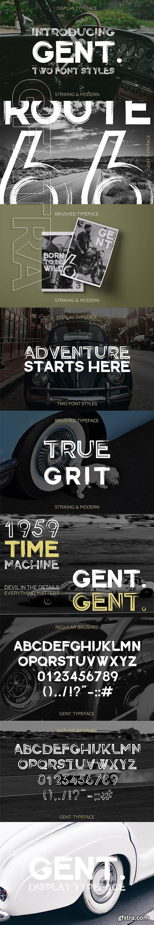 Gent Display brushed typeface