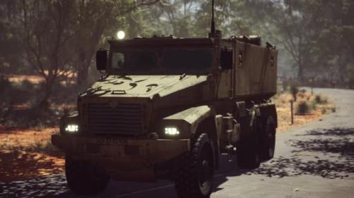 Videohive - Convoy Armored Vehicle on the Road - 34991818 - 34991818