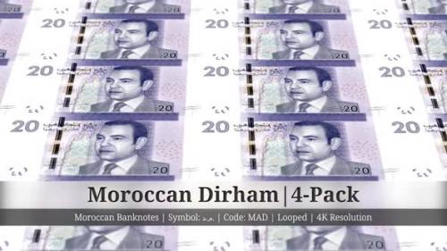 Videohive - Moroccan Dirham | Morocco Currency - 4 Pack | 4K Resolution | Looped - 34992152 - 34992152