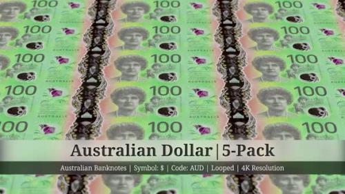 Videohive - Australian Dollar | Australia Currency - 5 Pack | 4K Resolution | Looped - 34992211 - 34992211